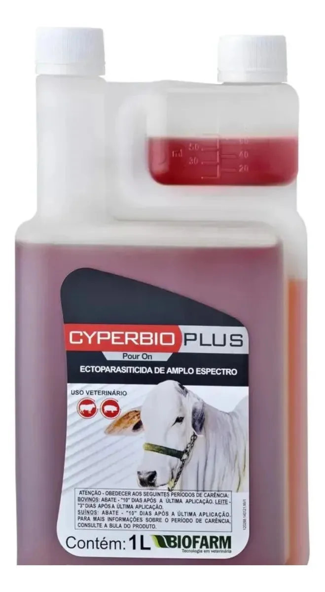 Cyperbio Plus 1l Controle Total Parasitas Bovinos E Suinos
