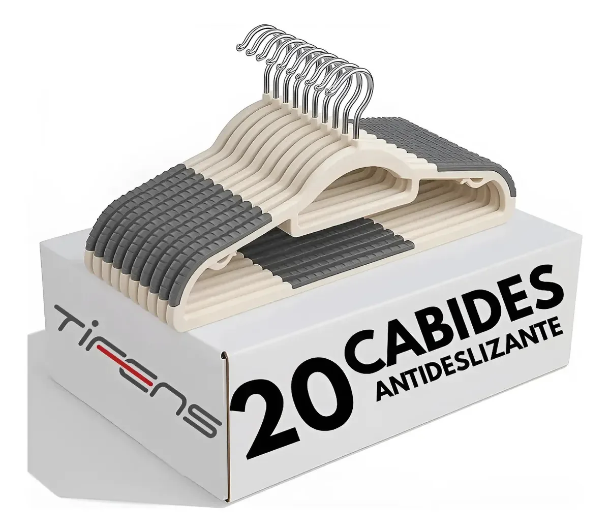 Cabide Antiderrapante Giratório Branco Premium para Camisas e Casacos (Kit 20 Peças)