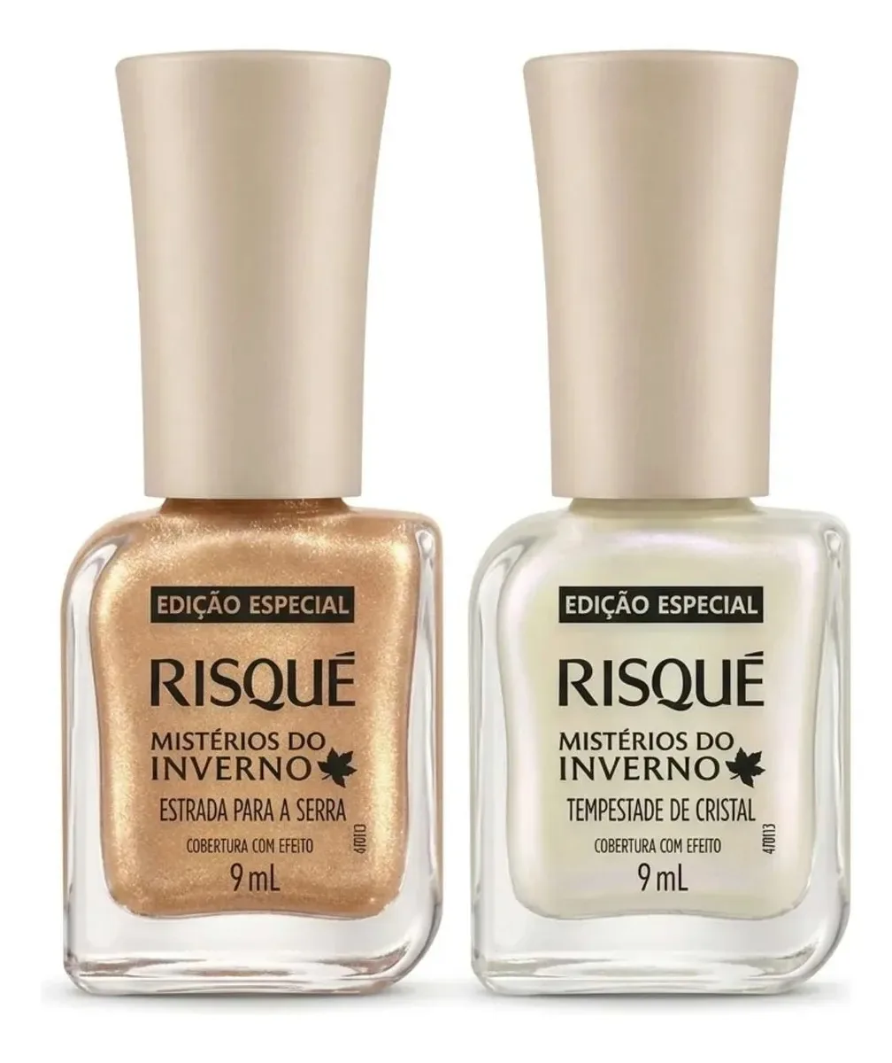 Kit 2 Esmaltes Risque Misterio Do Inverno Cobertura Efeito