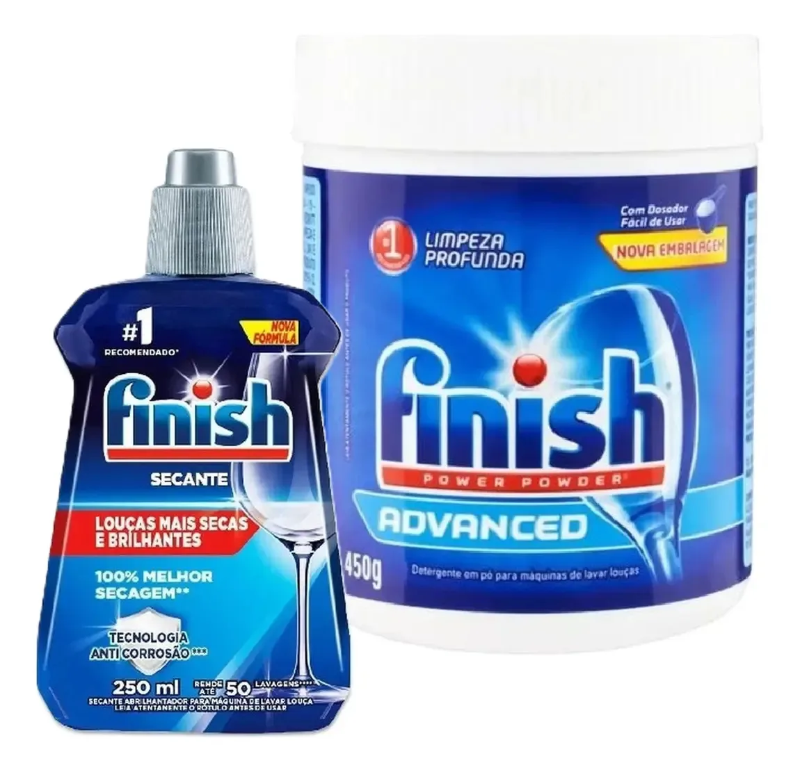 Kit Finish Detergente Máquinas Lavar Louças Em Pó + Secante