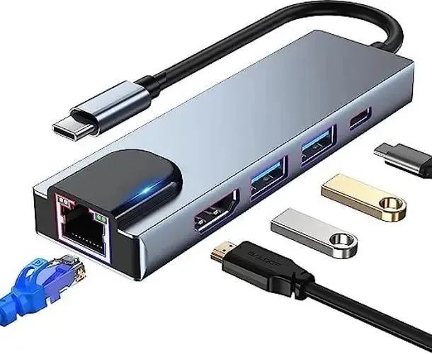 Adaptador Hub Kabewus 5 Em 1 Usb C Hdmi/usb-c/hub Usb