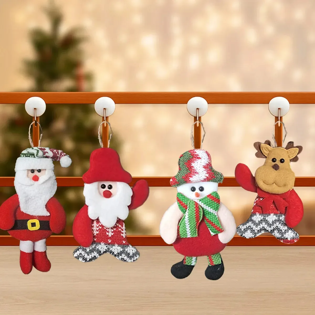 Kit 24 Pendentes Papai Noel Pelúcia Enfeite Arvore Natal 13cm