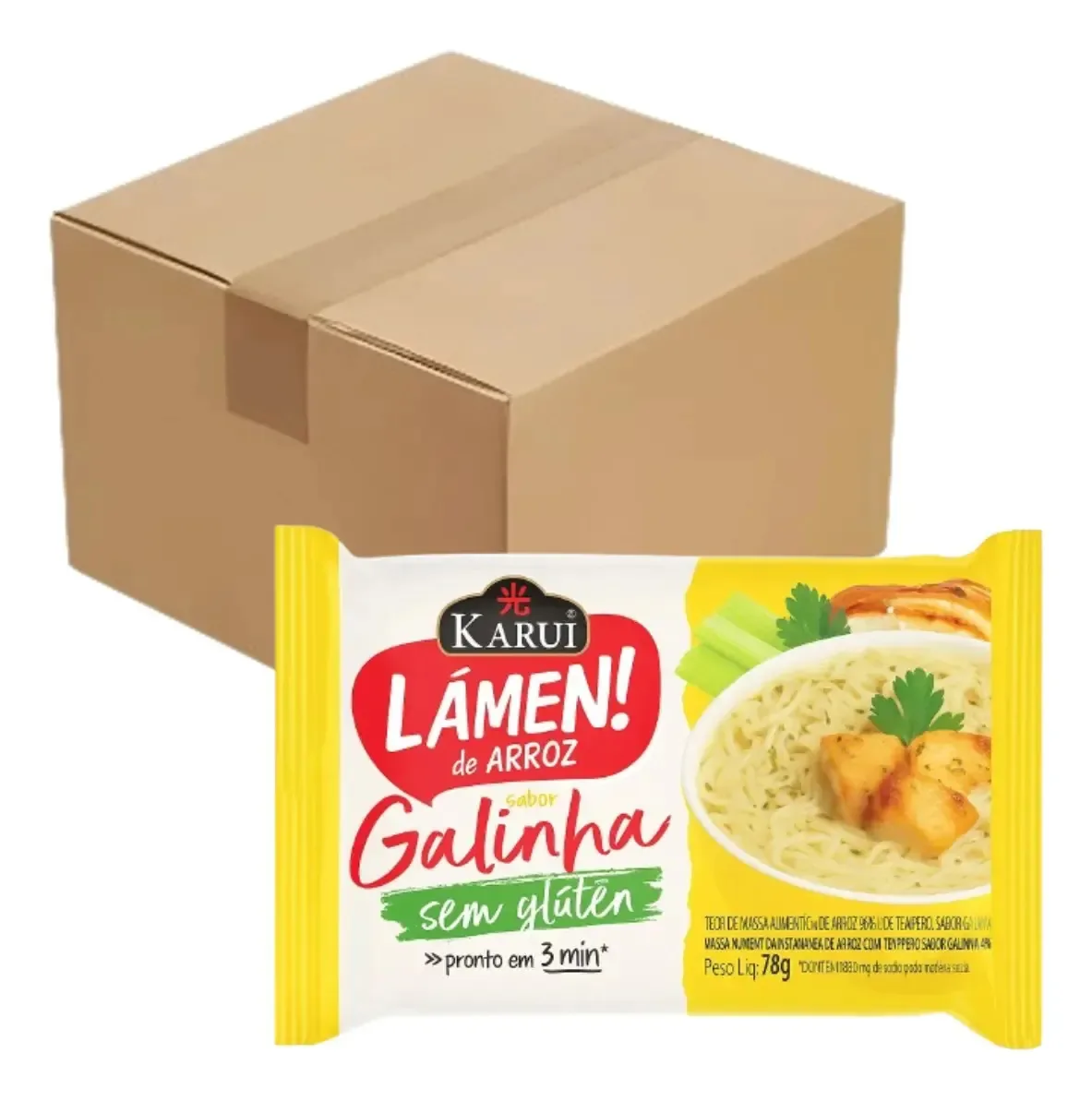 Kit 10 Lámen De Arroz Sem Glúten Karui Sabor Galinha 78g