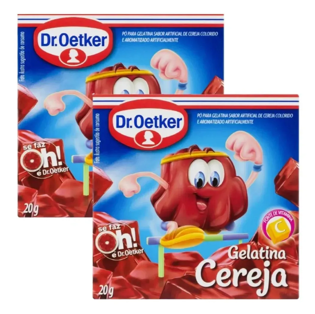 Kit 2 Gelatina Dr. Oetker Sabor Cereja 20gr