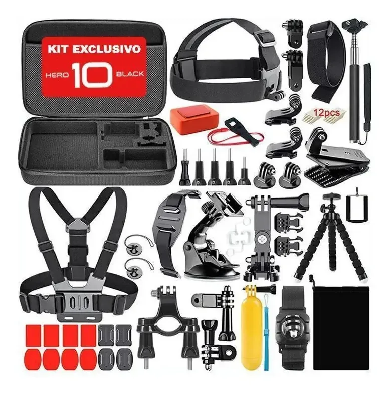 Kit Acessórios Gopro Hero 10 - Estojo, Montagens E Mais