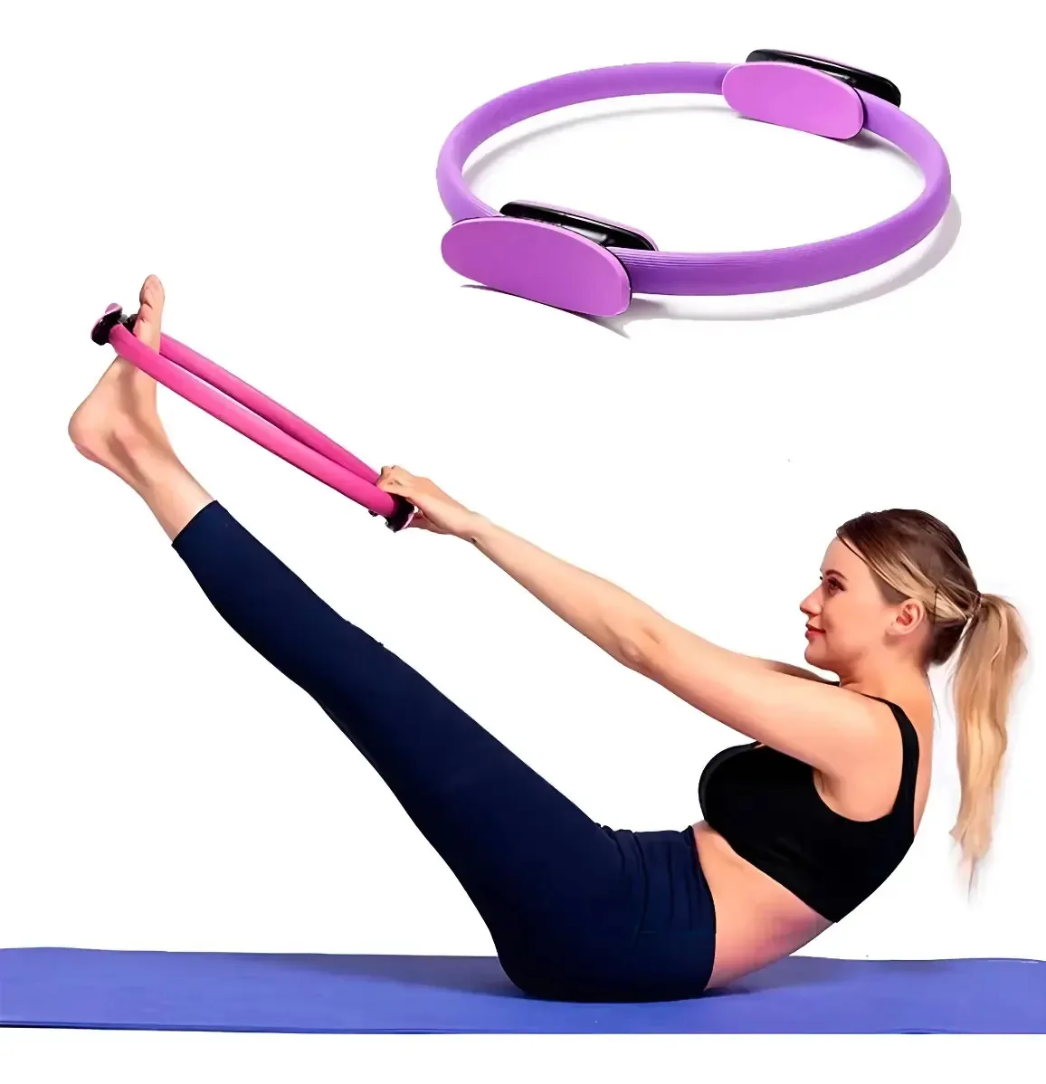 Anel de Pilates Milenio Brasil Azul para Yoga, Fitness e Reabilitação