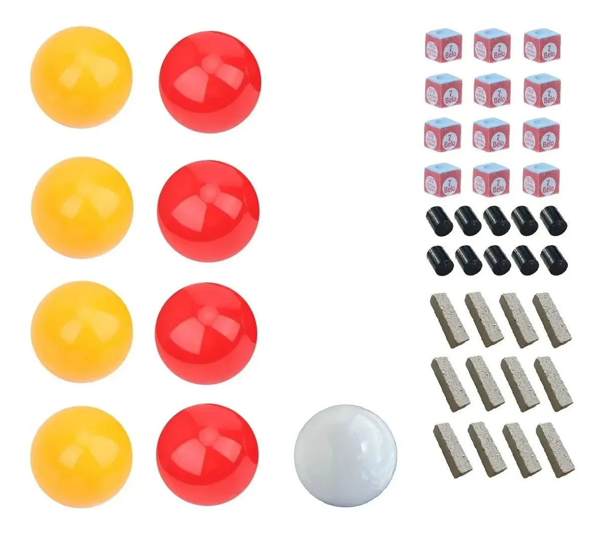 Jogo Com 8 Bolas De Bilhar / Sinuca / Snooker + Branca 54mm