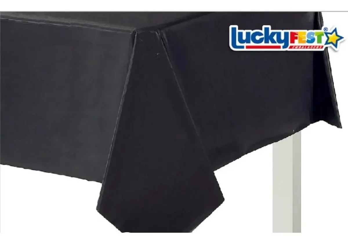 30x Toalhas De Mesa De Plástico Perolizada Lisa 80x80 Cor Preto