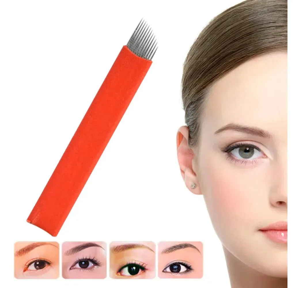 10 Lâminas Para Tebori 12 Flex Chanfrada Nano/fine 0,18mm