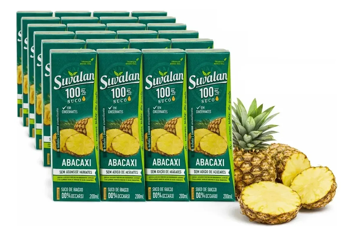 Kit 12 Sucos Caixinha Abacaxi Suvalan - Sem Adição Açúcar