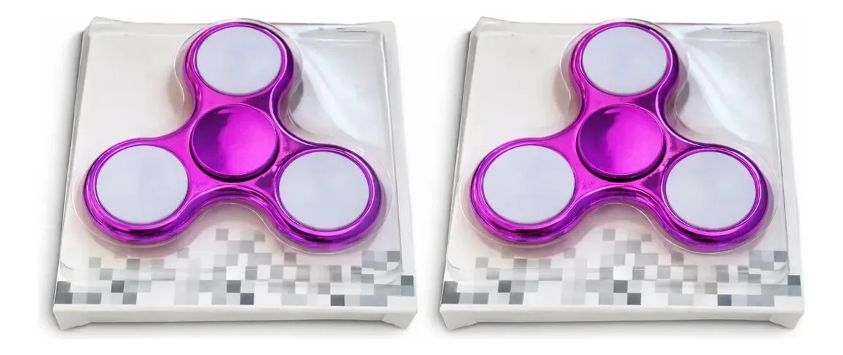 Kit 2 Hand Spinner Fidget Antistress Metal Premium Violeta-escuro