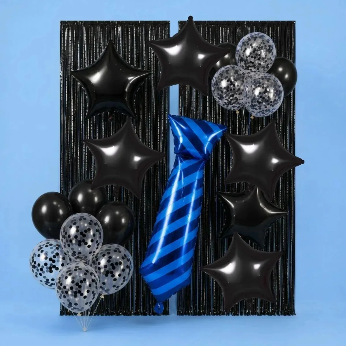 19 Peças Decoração Dia Dos Pais Festa Balões E Cortinas Preto