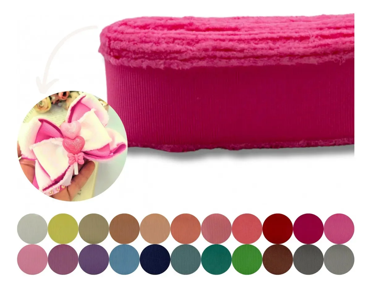 Fita Gorgurão Yama Rosa Chiclete 3.8 cm para Laços e Artesanato