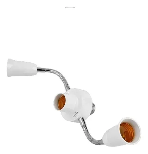 Base E27 Ajustável Multi Lâmpadas Led Mangueira Flexível 3 Lampadas