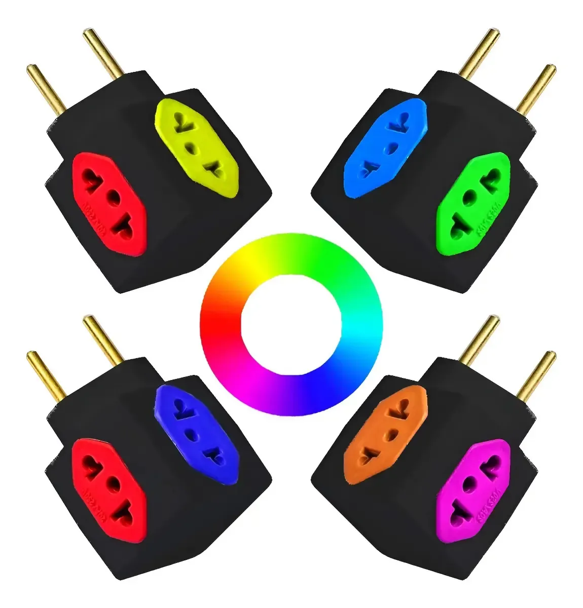 Kit com 10 Adaptadores de Tomada Multiplicadores DF para Corrente Doméstica