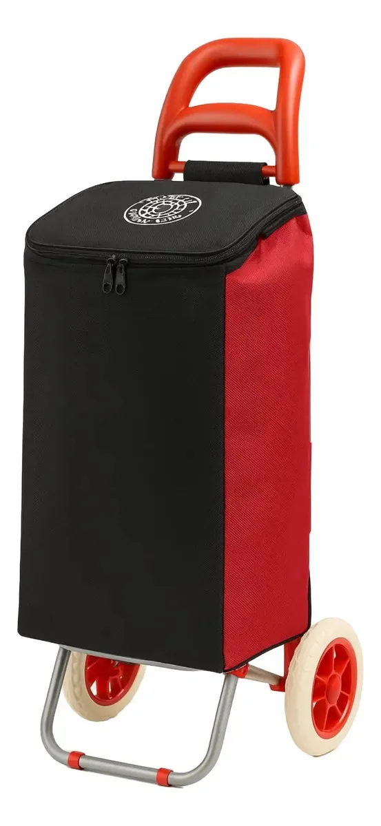 Bolsa Refil Para Carrinho De Feira Dobrável, Nylon Reforça Cor Vermelho