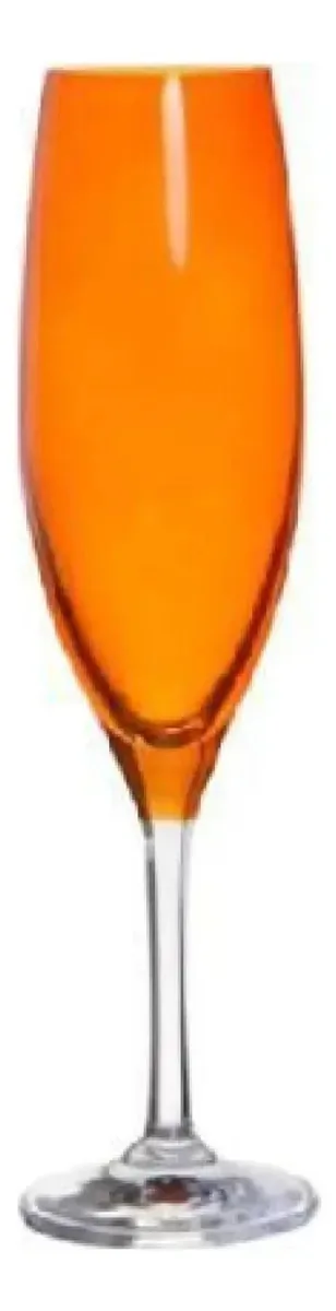Taças Para Champagne Krosno 200ml Laranja (conjunto 6)