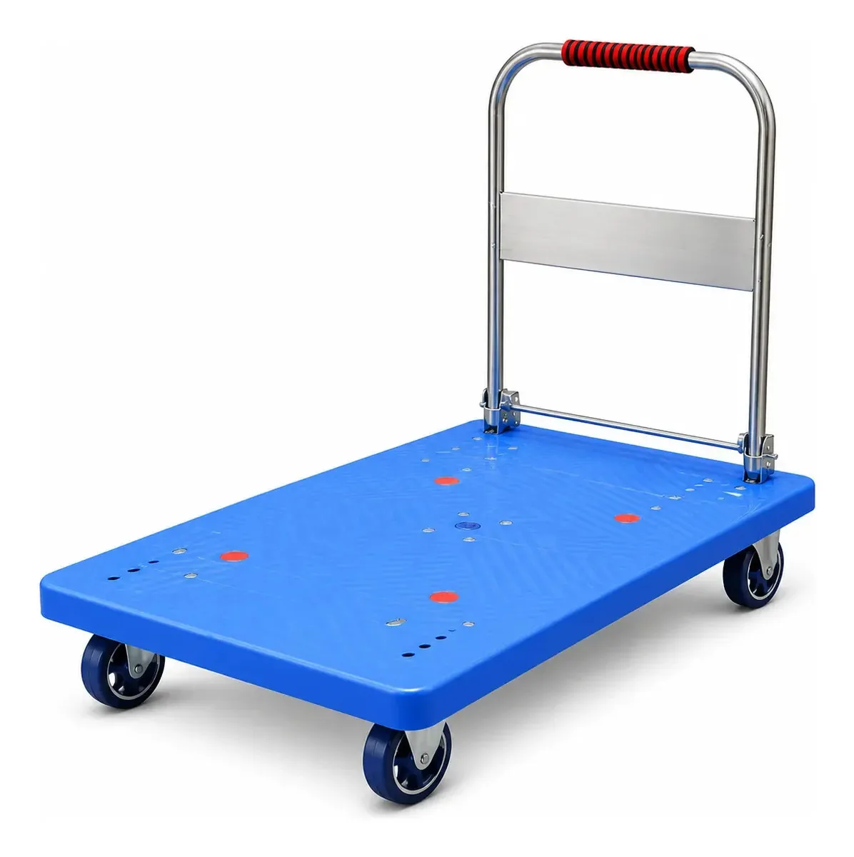 Carrinho Transporte Carga Com Rodas Resistente Suporta 400kg Azul