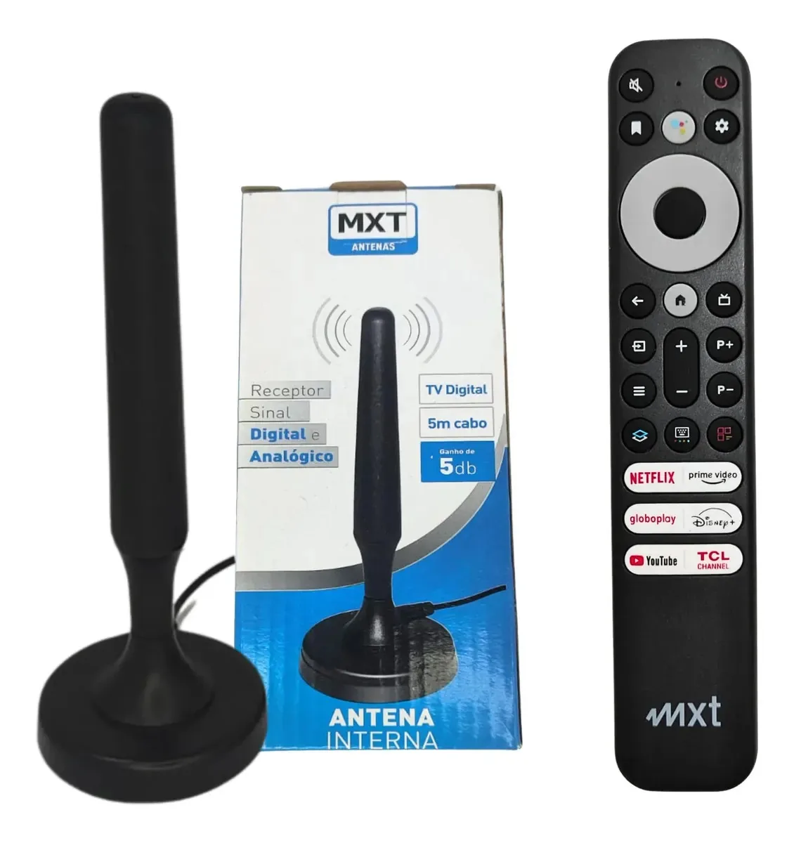 Kit Antena Digital Tv Smart 5db Universal + Controle Tcl Tcl