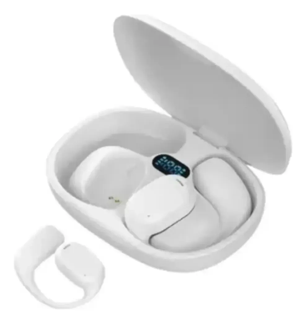 Fone De Ouvido Sem Fio Bluetooth Condução Óssea V5.3 Branco