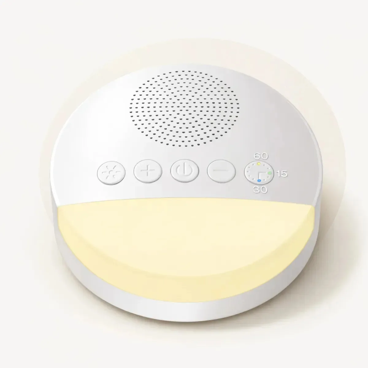Aparelho Ruído Branco Recarregável Com Luz Amarela Máquina De Sons Relaxantes Chuva Cachoeira Ondas Músicas Para Ninar Bebês Dormir Quarto Casa - Multicontrol
