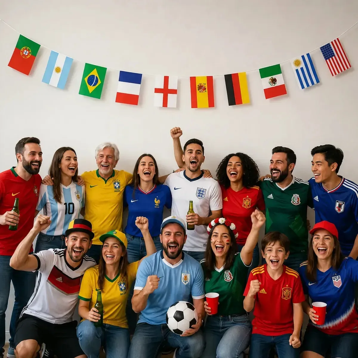 Kit Copa Do Mundo Brasil Países Bandeirinhas Decoração Faixa