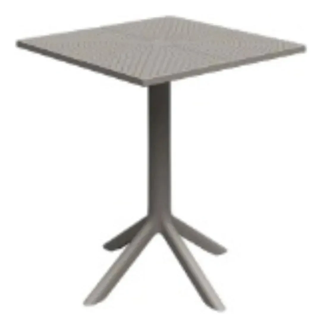 Mesa Quadrada Plástica Simpla Para Jardim Nude