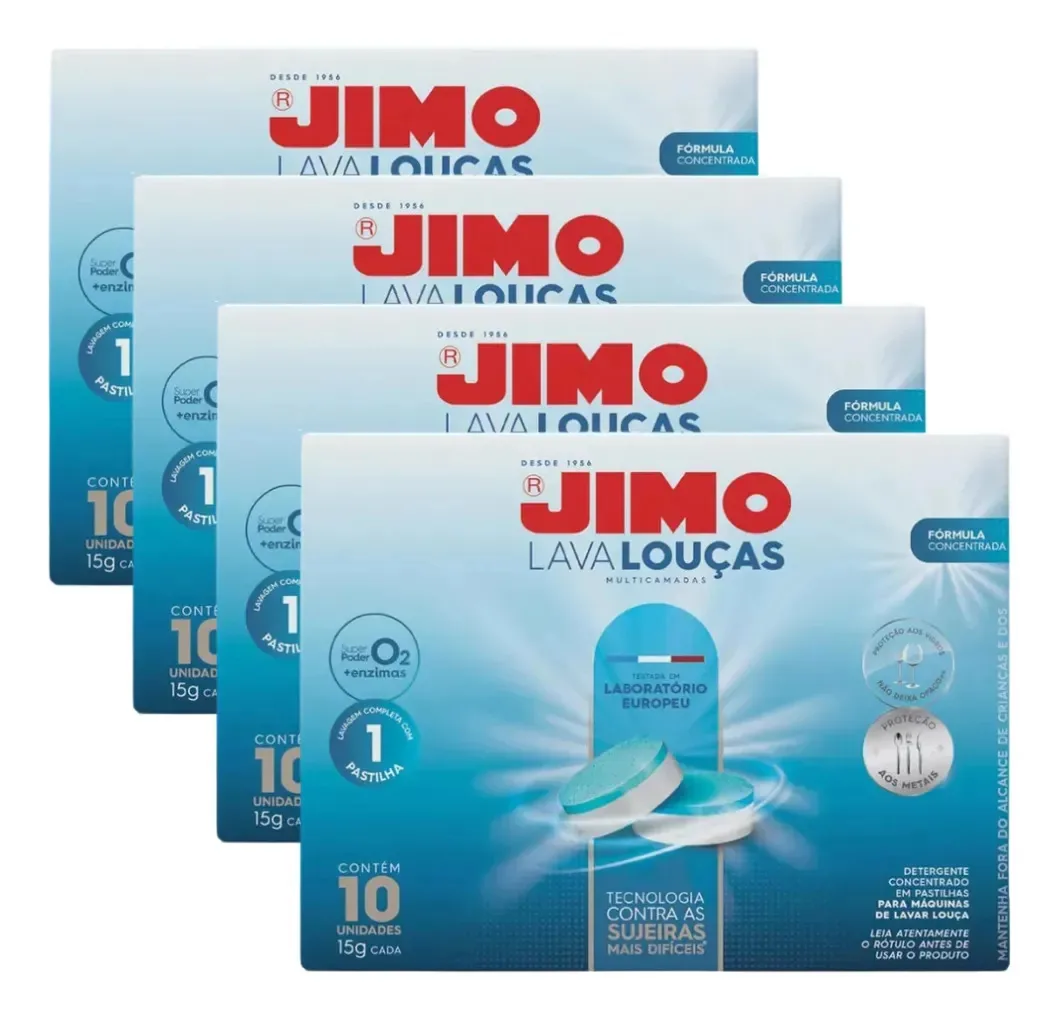 Detergente Lava Louças Multicamadas 40 Pastilhas 15g Jimo