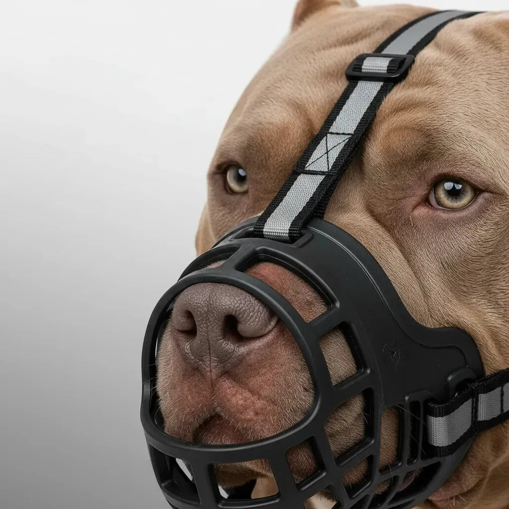 Focinheira Pitbull Pit Monster Pastor Boxer Bull Terrier Cor Preto Tamanho Gg