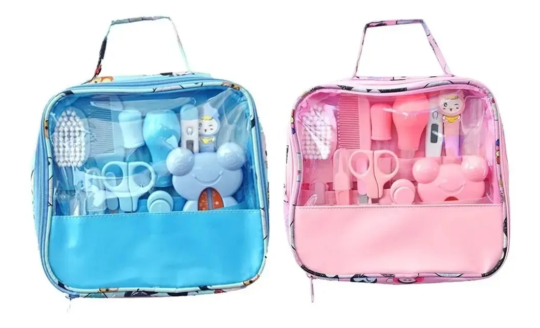 Kit Cuidados E Higiene Do Bebê Manicure Completa 13 Pçs Rosa