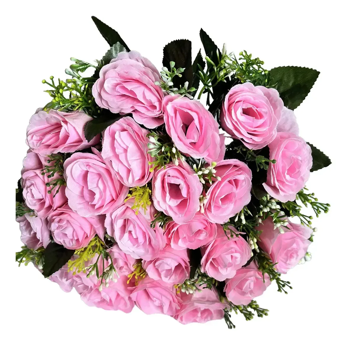 Buquê De Rosas Artificiais Vermelhas E Brancas Rosa