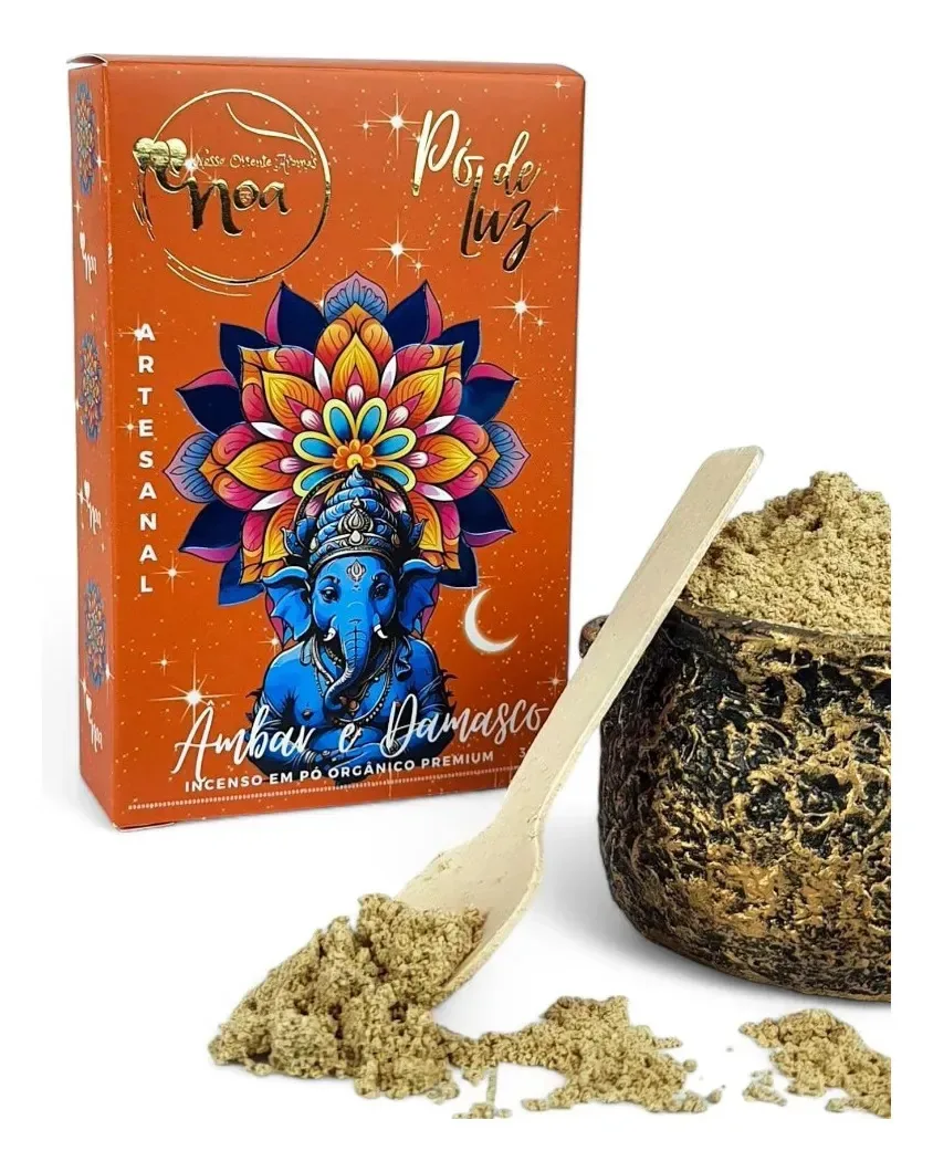 Incenso em Pó Noa de Âmbar Damasco para Limpeza e Meditação
