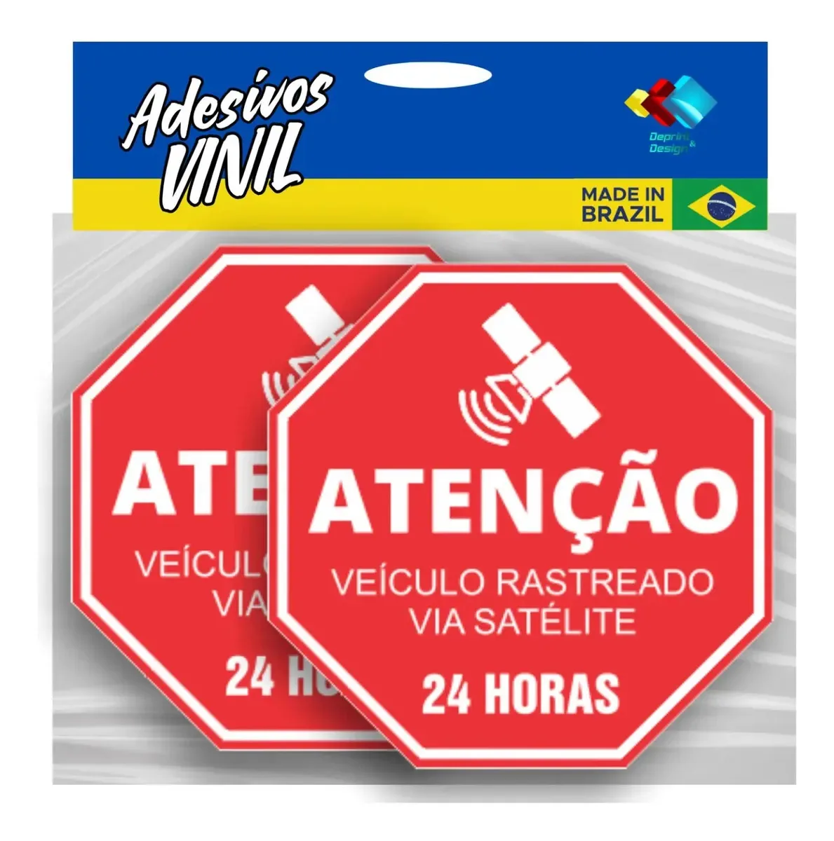 Adesivos Veículo Rastreado Via Satélite 15cm 2 Peças