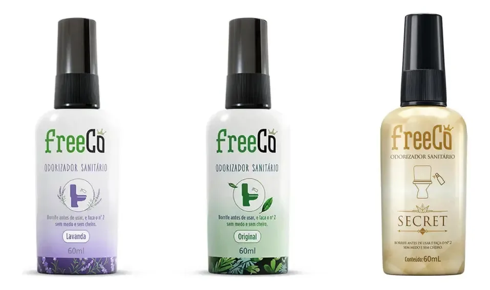 Desodorante Para Mictórios Freecô Líquido Capim Limão - Lavanda - Secret Pacote X 3