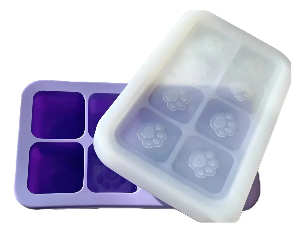 Forma Para Congelar Papinhas Alimentos Com Tampa 8 Cubos Cor Lilás