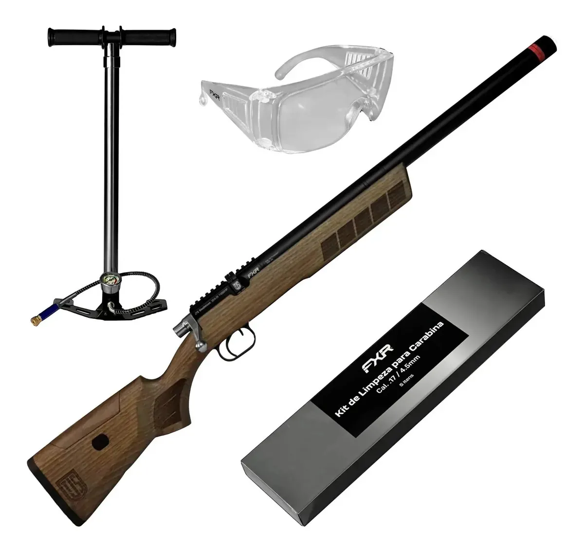 Carabina Pressão Pcp Jts Stealth Hawk 5.5mm + Bomba Madeira 5.5 Mm