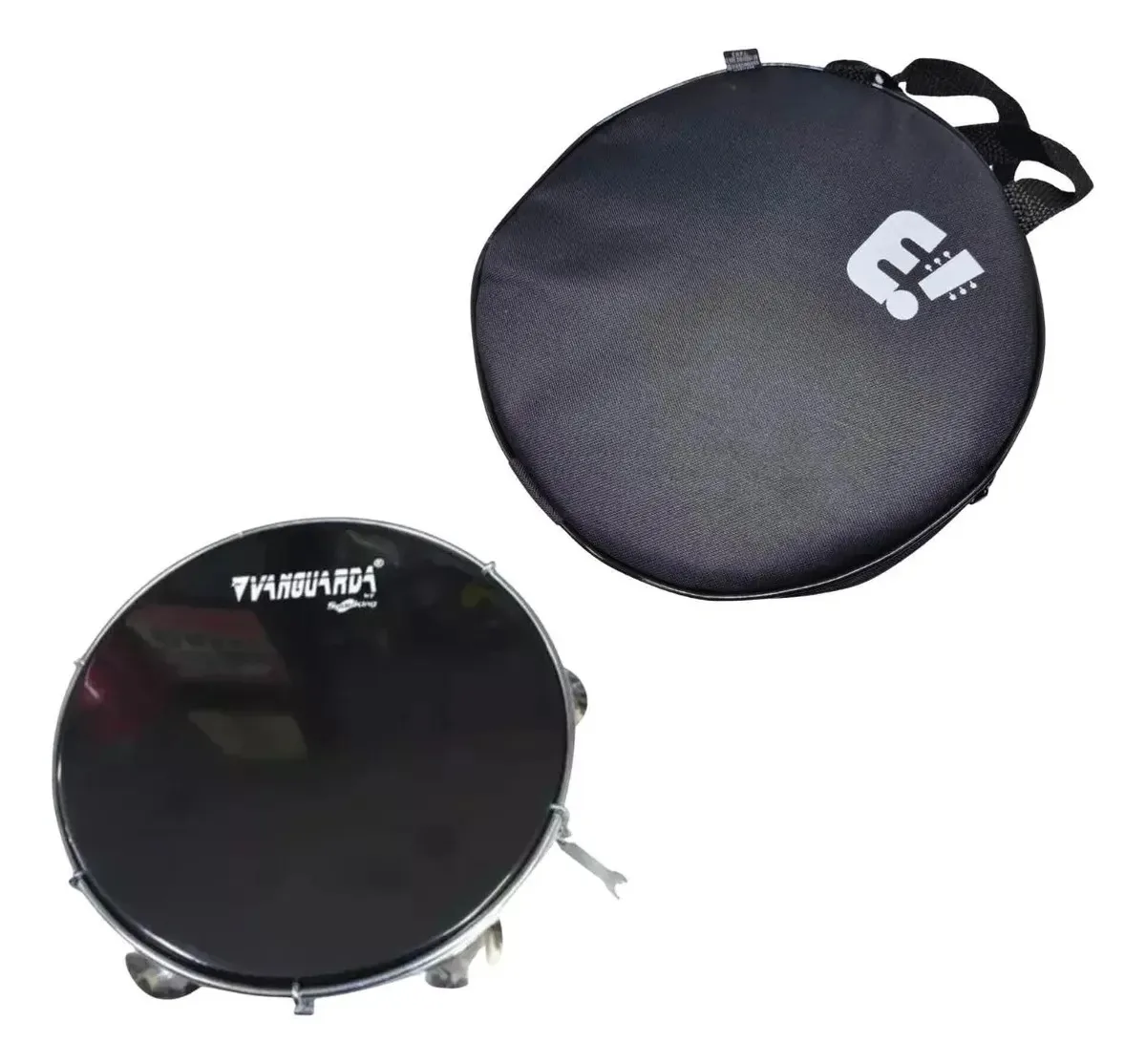 Kit Pandeiro 10 Abs Preto Pele Preta + Bag Acolchoada