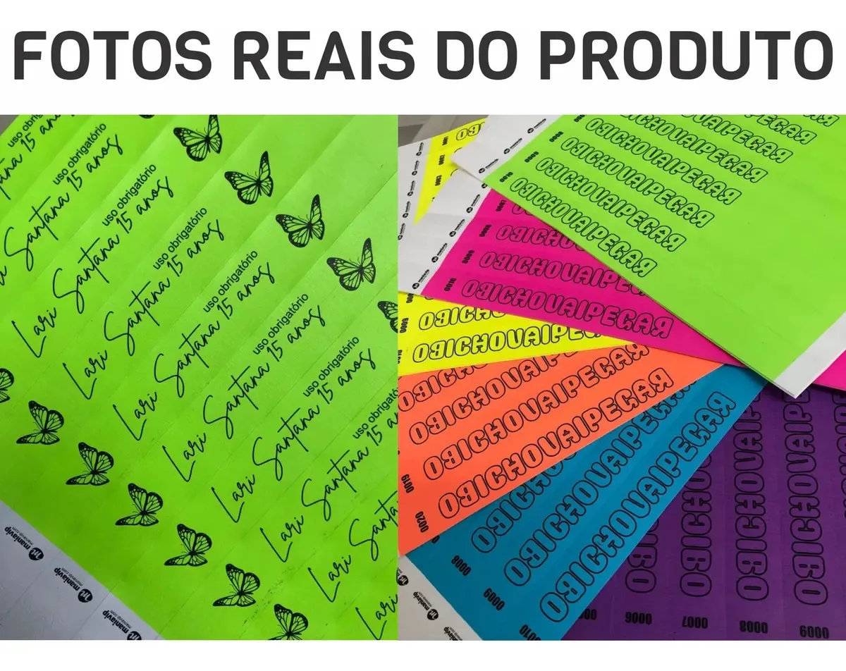 Kit 500 Pulseiras Identificação Festas Personalizadas