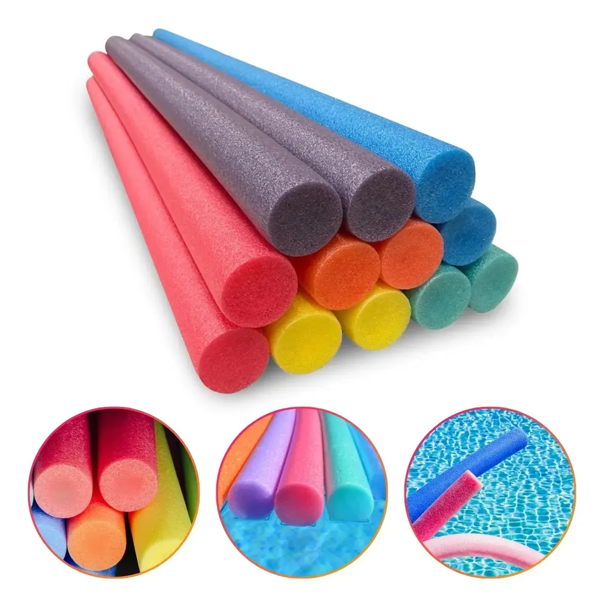 Kit 12 Boia Espaguete Macarrão Piscina Natação Flutuador