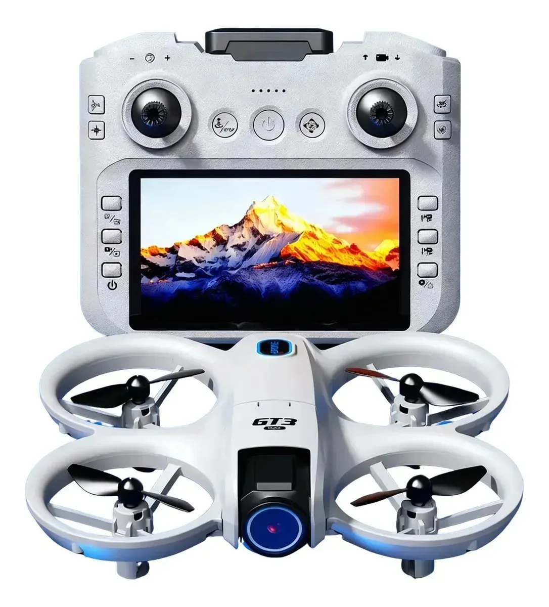 Drone Aéreo Popsy GT3 Mini 4K com Câmera e Controle Integrado, Motor Brushless e Luzes LED