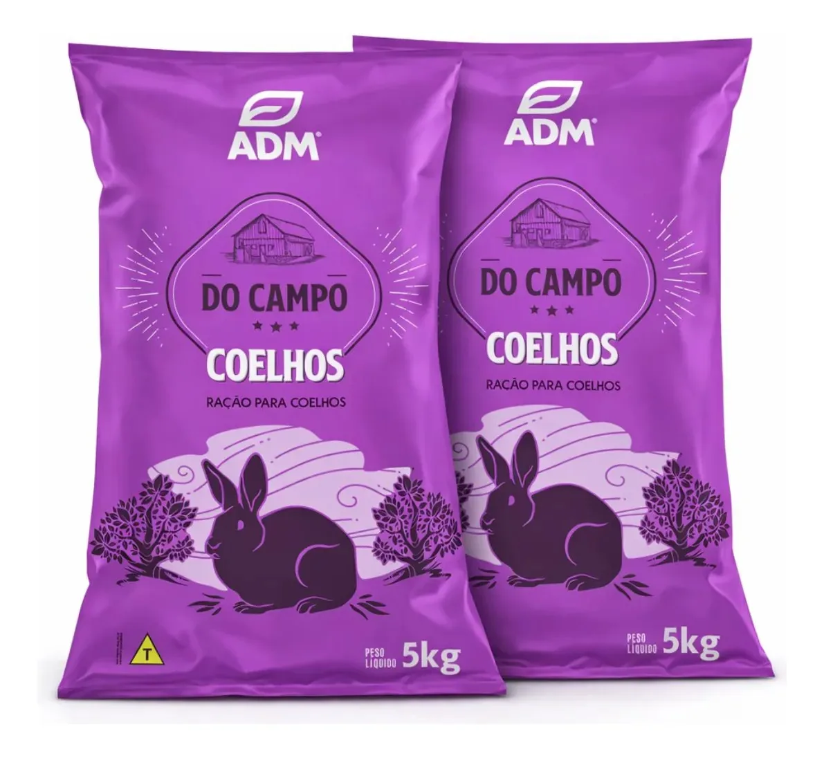 Ração Para Coelhos Roedores Adm Do Campo Kit 2un 5kg