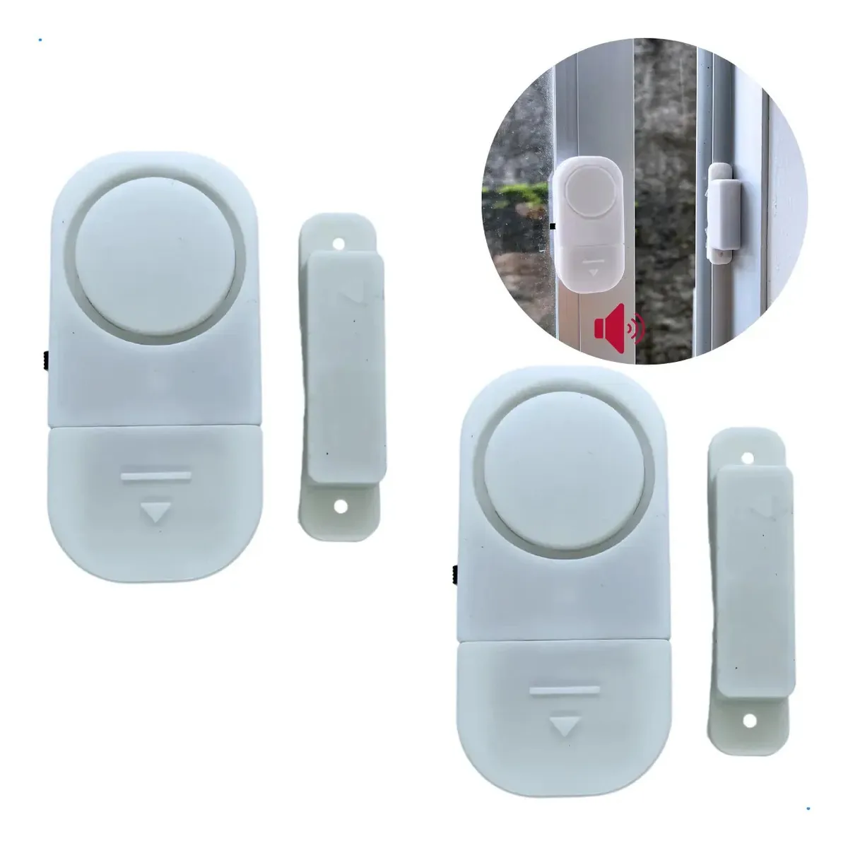 Kit 2 Alarmes Sonoros Magnéticos para Portas e Janelas