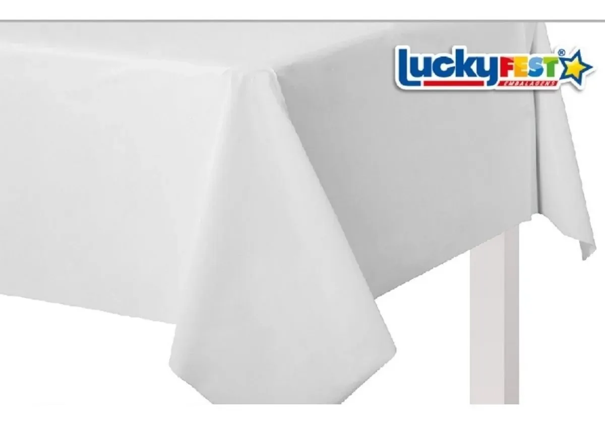 30x Toalhas De Mesa De Plástico Perolizada Lisa 80x80 Cor Branco