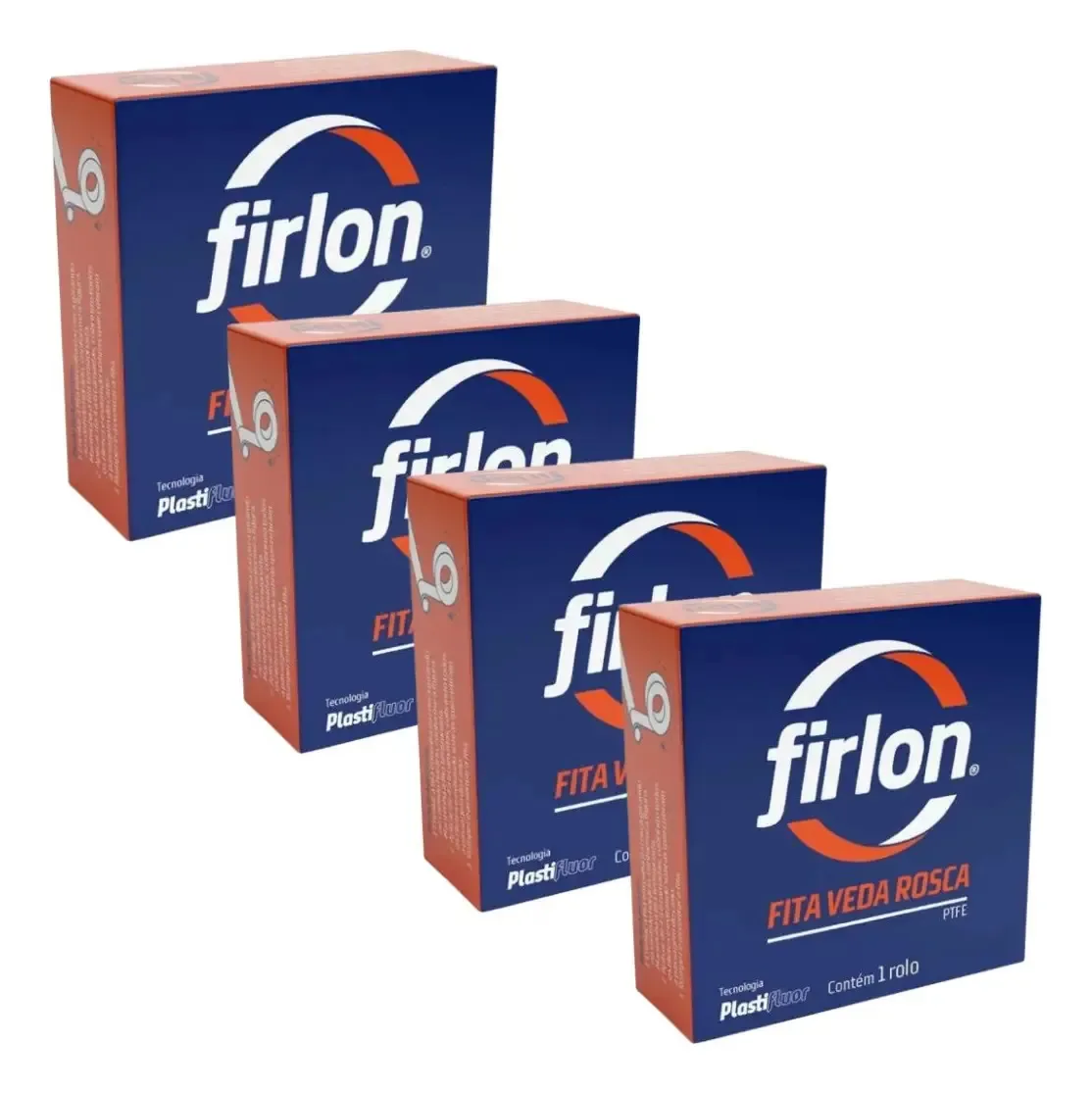 Kit com 4 Fitas Veda Rosca Firlon Brancas 12mm x 50m