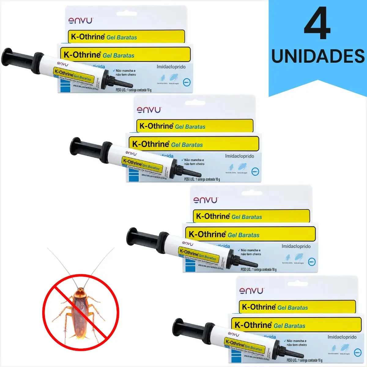 Kit 4 Gel Baratas K-othrine 10g Inseticida Envu Mata Baratas