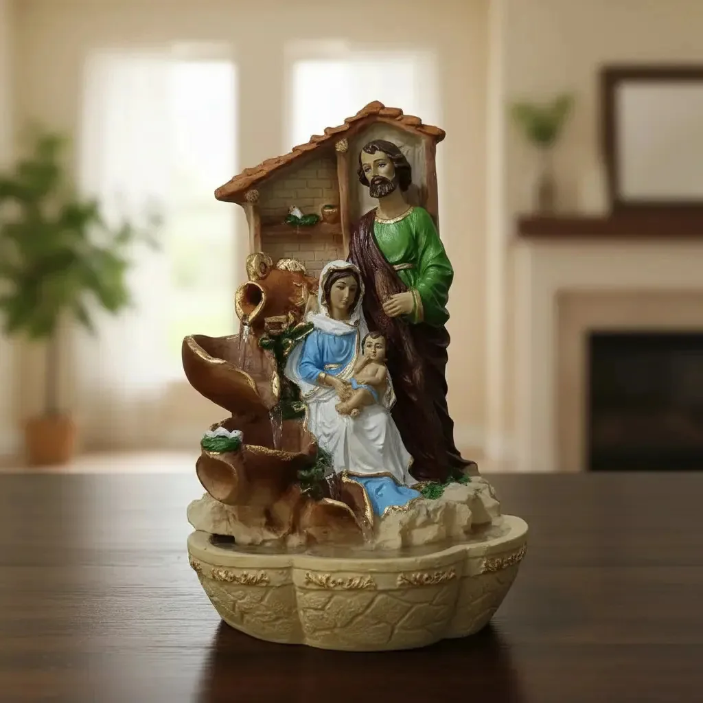 Fonte Água Cascata Sagrada Família - Veja O Vídeo Colorida