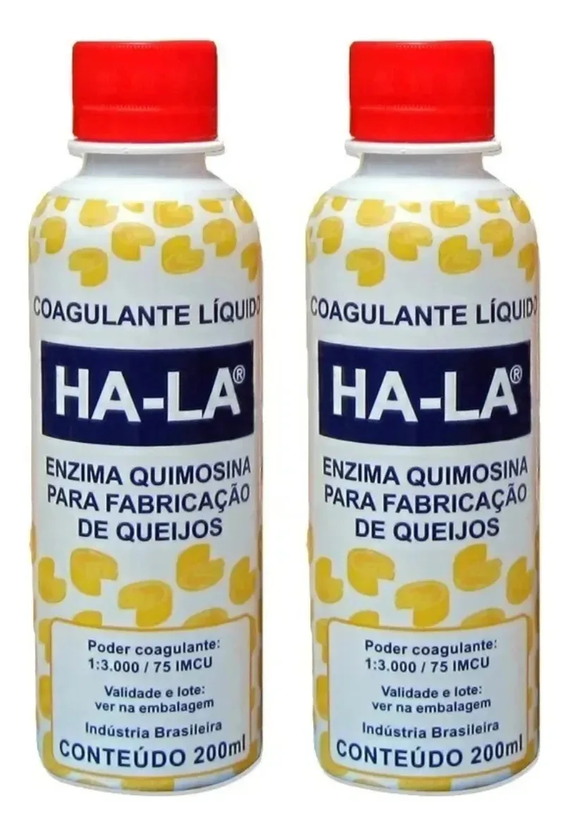 Combo 2 Coagulante Queijo Ha-la 200ml Coalho Líquido