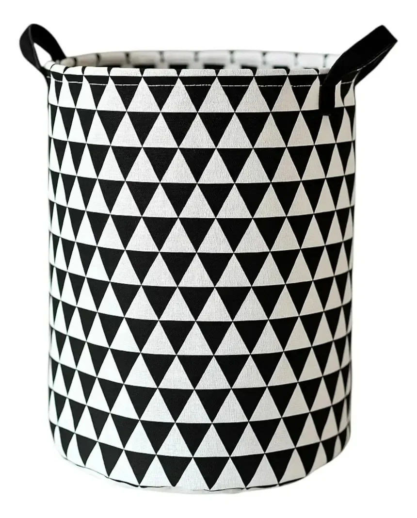 Cesto Organizador Roupa Suja Dobrável Multiuso 40l Cor Triângulos