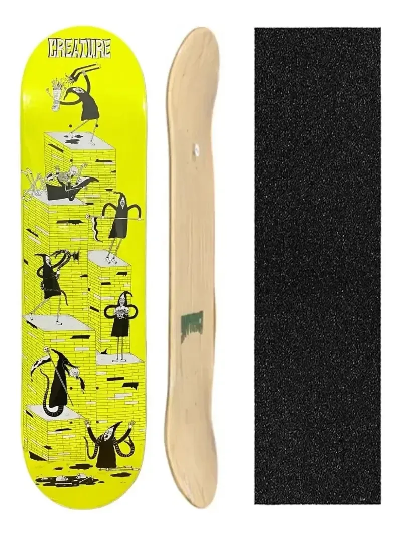 Shape Creature 7.75 Street Maple Skate + Lixa Emborrachada Amarelo