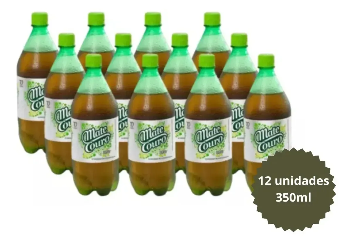 Pack 12 Refrigerantes Mate Couro Guaraná Zero Açúcar Pet de 350 mL